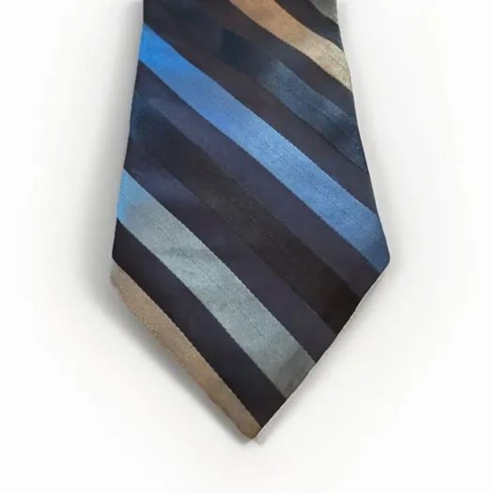 JOSEPH & FEISS 100% Imported Silk Tie Men's Blue Striped Necktie 4” X 60”